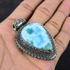 Pandantiv cu pietre prețioase Larimar Pandantiv vintage Pandantiv din argint 925 Bijuterii naturale Larimar Pandantiv lucrat manual Cadou de logodna Pandantiv delicat