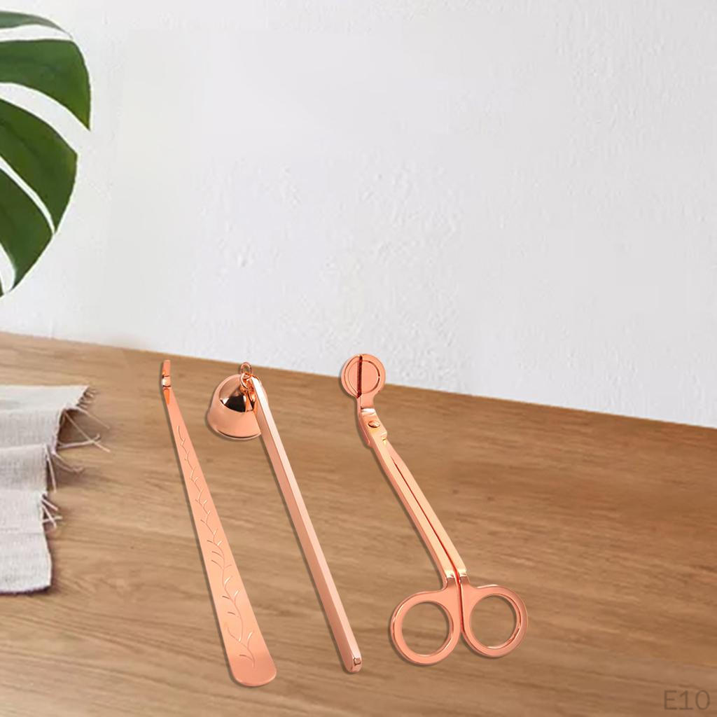 3-in-1 Edelstahl Kerzenzubehör-Set, , Dochtschneider für Liebesgeschenk