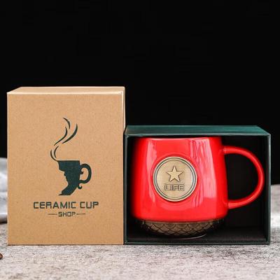 Classic Bronze Badge Ceramic Office Mug