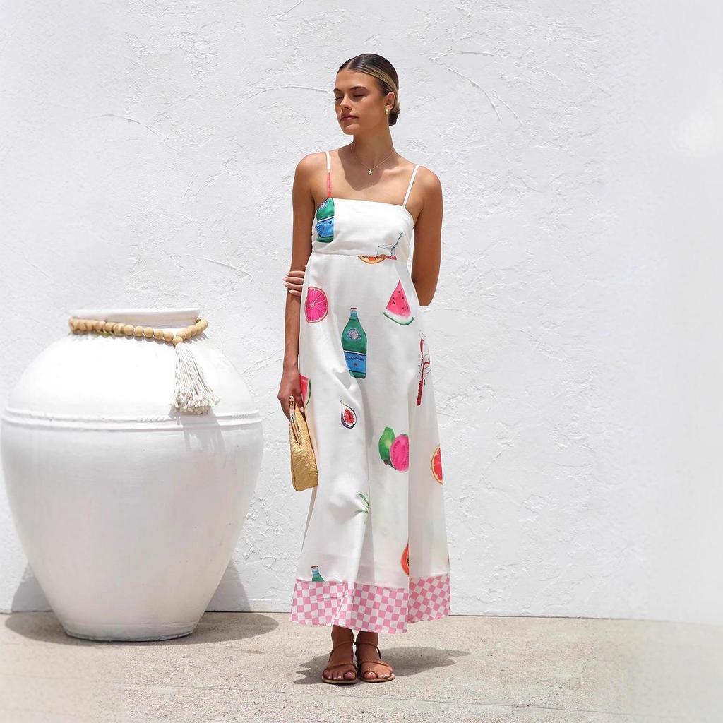 2025 Casual Holiday Spaghetti Strap Maxi Dress