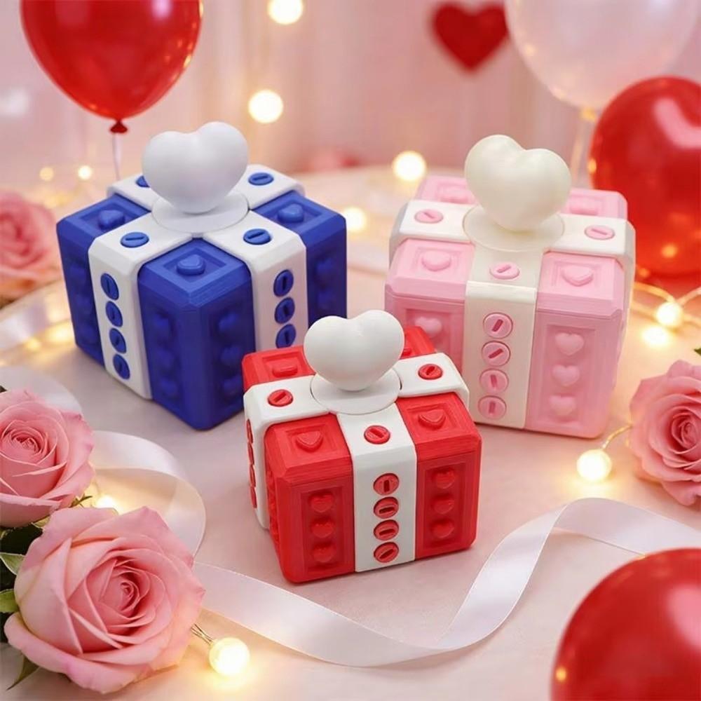 3D Printed 3D Annoying Gift Box with Screws Heart Design Prank Screw Box Pop It Sensory Stress Relief Packaging Organizer