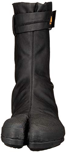 Soukaido Twin Hooves TH-302F Men's Safety Tabi Boots with Toe Cap and Crotch, Synthetic Leather Zipper, Black, Size 29cm