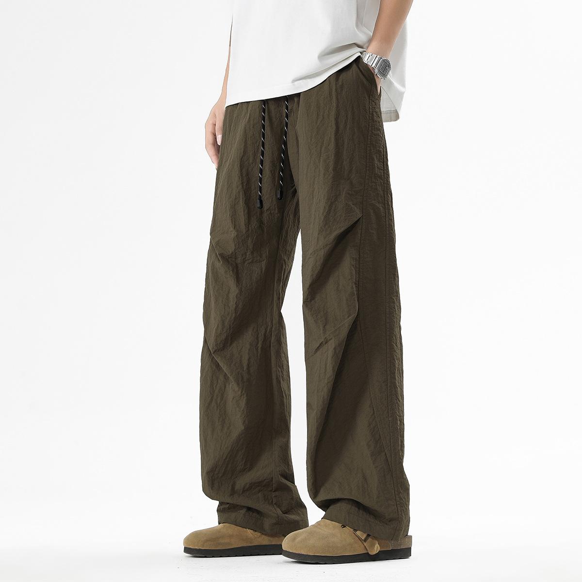 

Cool-touch ice silk thin 2026 new summer men s loose straight quick-dry work casual pants 5XL коричневий