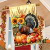 1pc Welcome Thanksgiving Garden Flag, Interesting Turkey Sunflower, Lovely Apple Pumpkin Decoration, Autumn Front Yard Decoration, Outdoor Decoration,