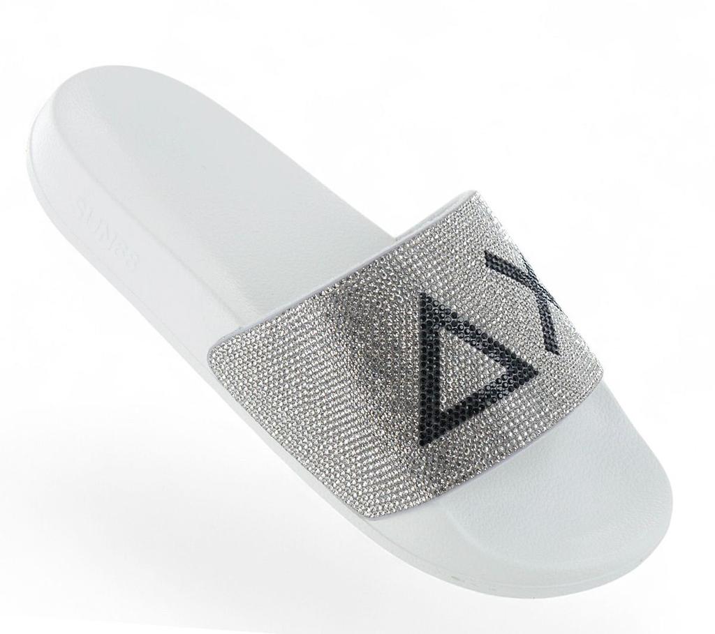 SUN68 Slippers LOGO STRASS - Damen Sandalen Pantoletten Slides Badesandalen X35205-01 ORIGINAL
