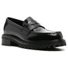 Off-White Top Layer Cowhide Round Toe Slip-On Loafers Men Loafers Black OMIG008F23LEA0011010