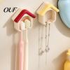 Non Marking Wall Hook Cartoon House Toothbrush Holder, Mounted Bathroom Organizer, Suspended Adhesive Mount Drainage Drying Rack for Electric