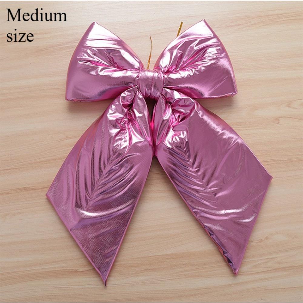 

Christmas decoration bow, store celebration, hanging props, pink, wedding ceremony, decoration, large bow, handmade pink bow medium 30cmX45cm рожевий