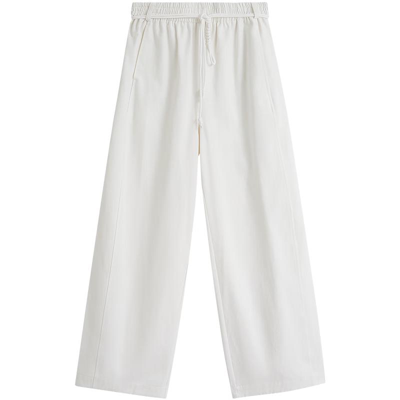 

INMAN Women s Relaxed Fit Pearl White Banana Leg Pants XL