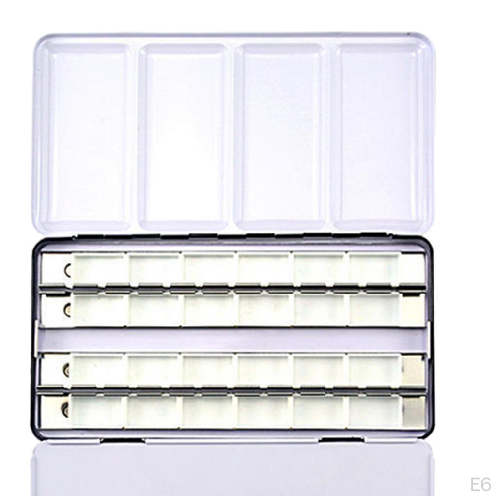 Empty Watercolor Palette DIY Tray with Lid Large Travel Tin Metal Box for