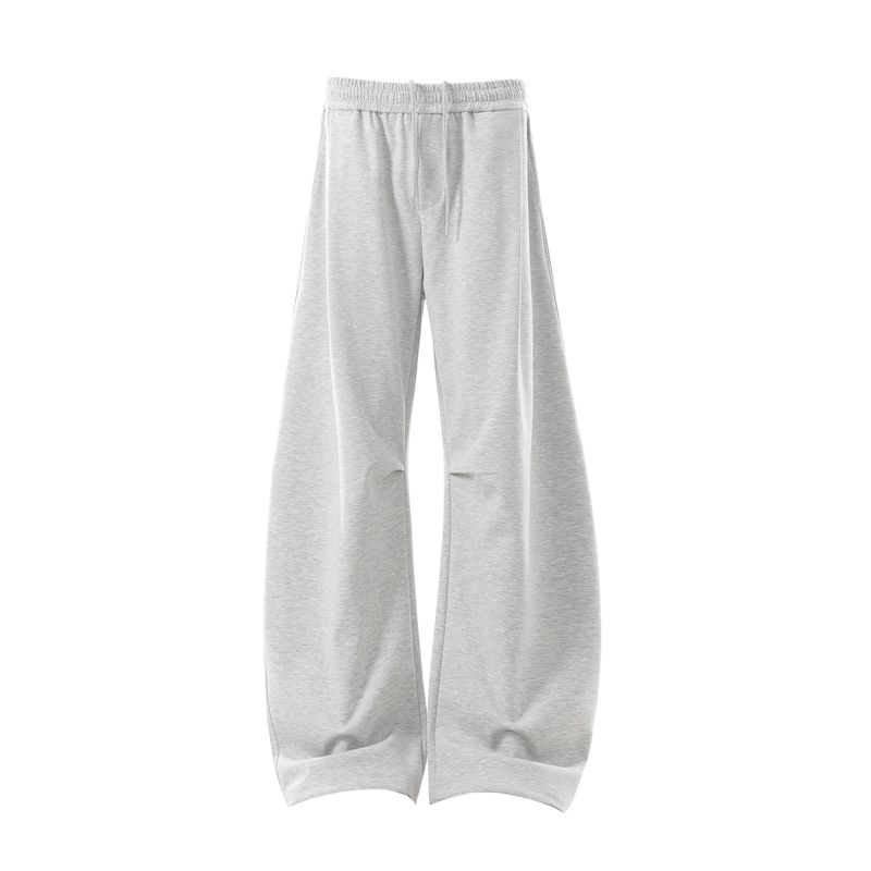 

Dream Made American-Style Gray Silhouette Curved-Leg Casual Pants for Men, Autumn and Winter Loose Straight Wide-Leg Pants for Boys Shallow flower Gray 2XL