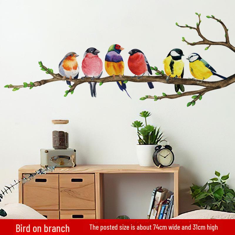 

Самоклеящаяся наклейка на стену «Птица и ветка дерева» для декора детской комнаты или детского сада 30x60cm (No Bag)