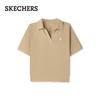 Skechers Klassisches Damen-Strick-Poloshirt mit kurzen Ärmeln L226W064
