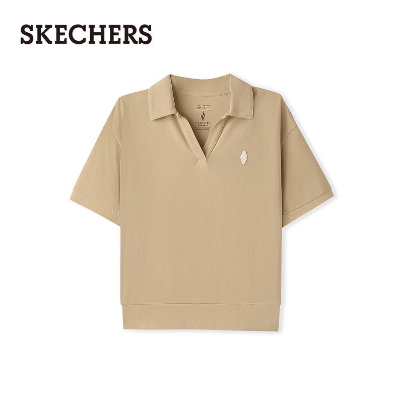Skechers Klassisches Damen-Strick-Poloshirt mit kurzen Ärmeln L226W064