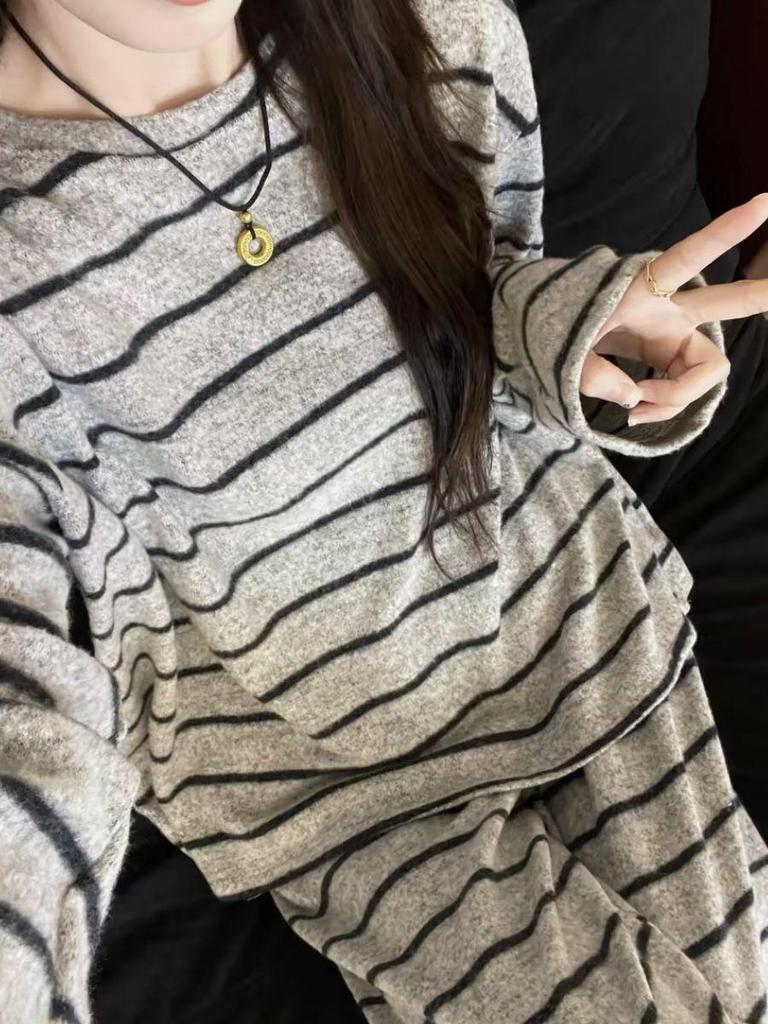Damen-Pyjama-Set aus deutschem Samt - Warme Homewear im koreanischen Stil für Herbst/Winter