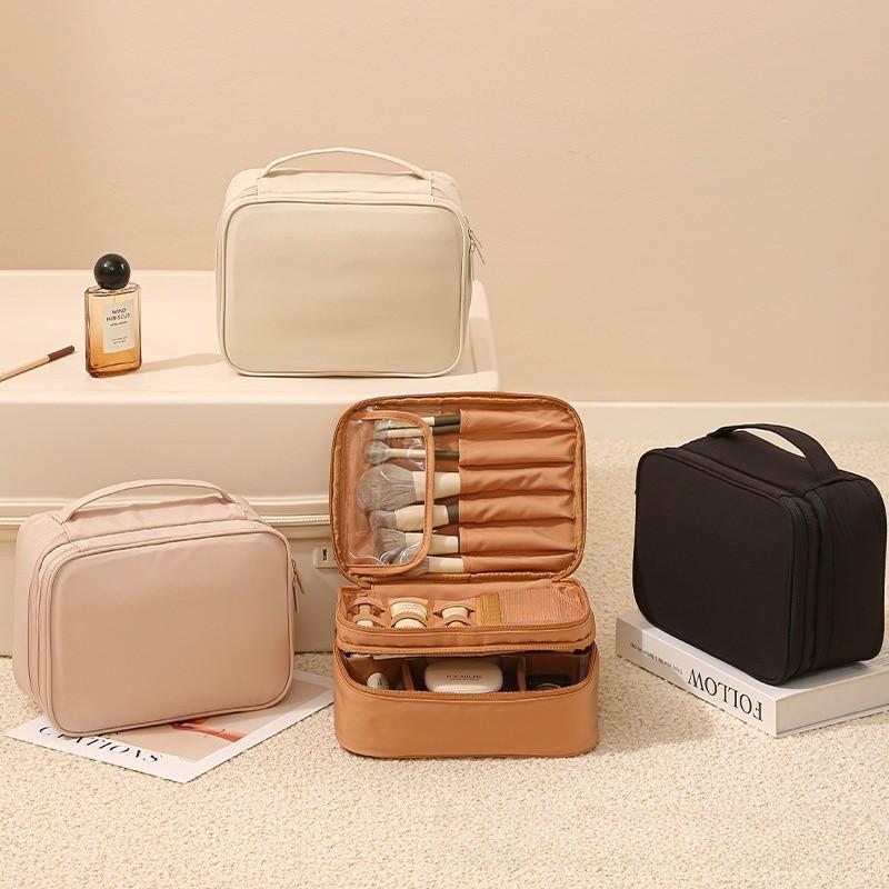 T400 Large Capacity Makeup Bag With Multiple Compartments For Travel And Cosmetic Storage