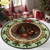 Cute Cartoon Christmas Reindeer Rug Non Slip Absorbent Round Living Room Mat Entryway Rug Washable Festive Home Decor
