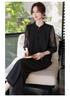 2026 Mom's Summer Outfit: Ice Silk T-shirt & Wide-Leg Pants Set for Middle-Aged Women