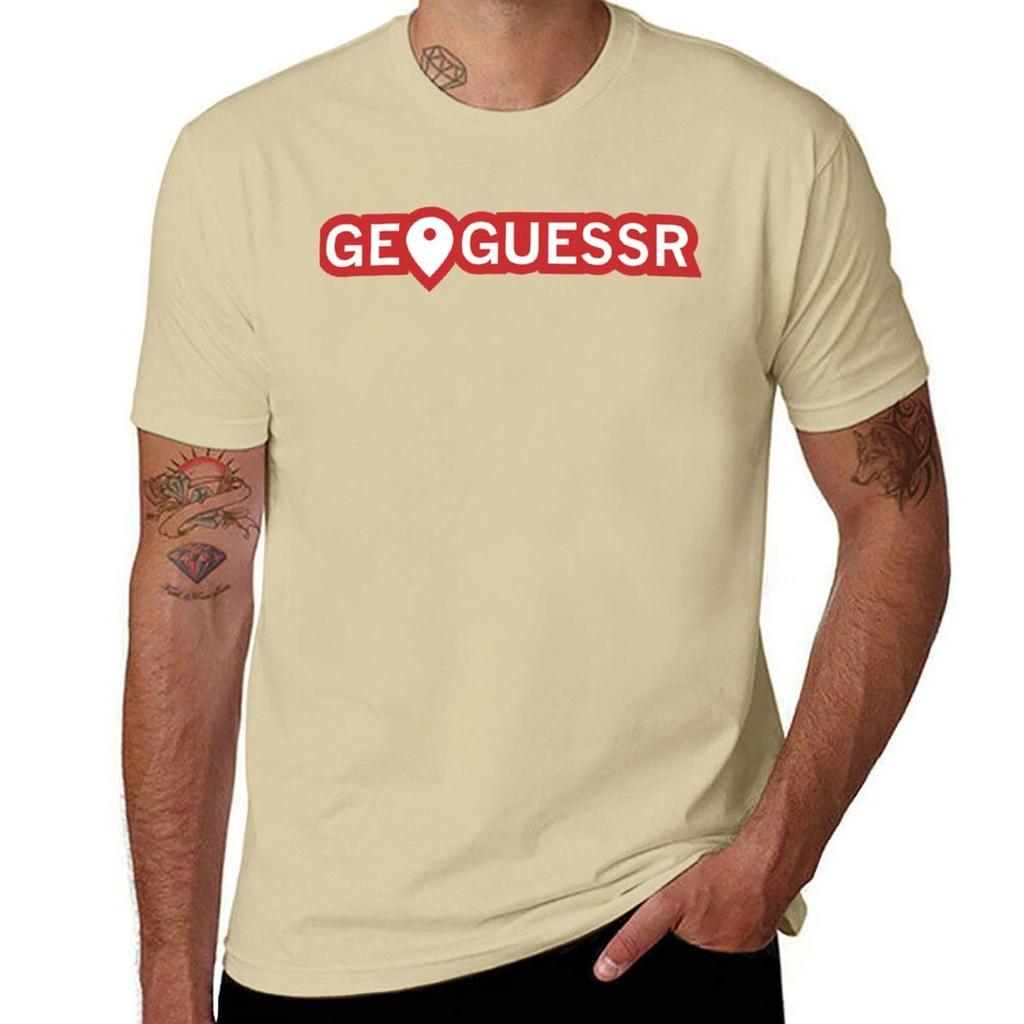 GeoGuessr Logo T-Shirt Kawaii Clothes Shirts Graphic Tees Fruit of the Loom Mens T Shirts
