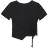 BETU Women's Drawstring Waist Short Sleeve T-Shirt