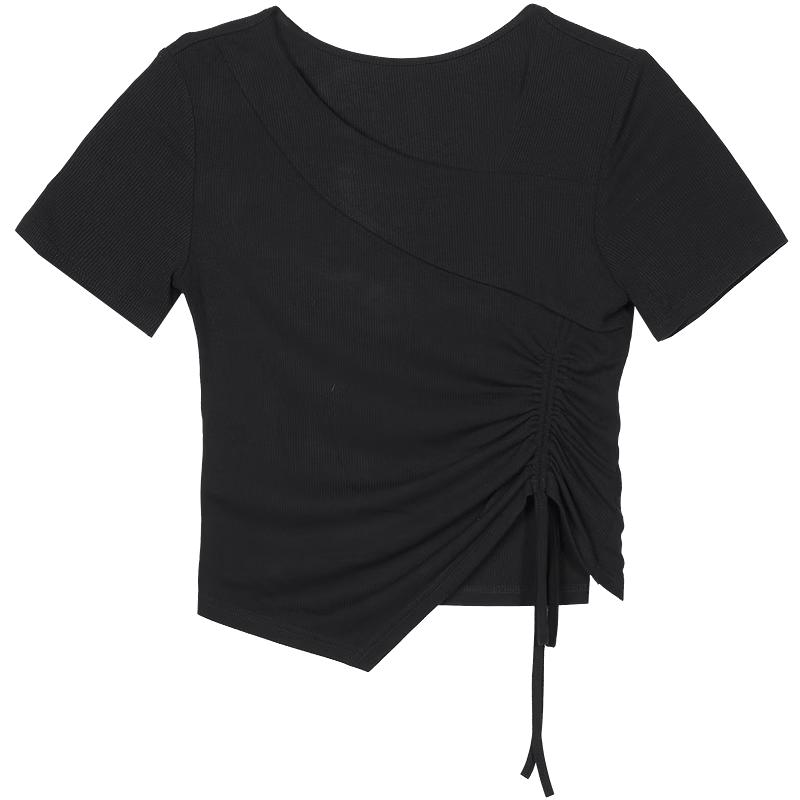 BETU Women's Drawstring Waist Short Sleeve T-Shirt