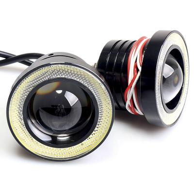 2.5'' 15W Αυτοκινήτου Λευκό Cob Led Προβολέας Angel Eyes Μπλε Δακτύλιος Drl Φως Ομίχλης Λάμπα