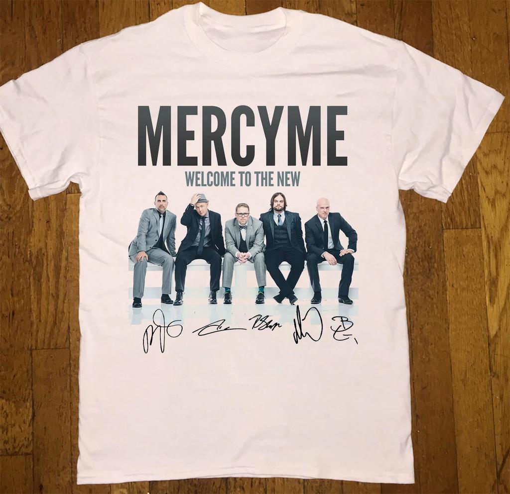 NEW MercyMe Band Signature Heavy Cotton T Shirt White UR851