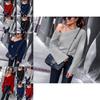 Elegant Women Fashion One Off Shoulder Blouse Shirts Top Long Sleeve Pullover Tops For Effortless Style