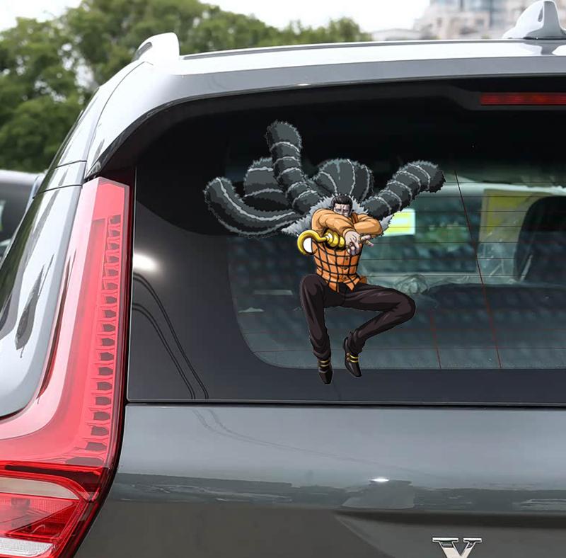 Car Stickers Customizable Waterproof Easy Install No Residue Anime Pirate Theme Straw Hat Flag Vinyl for Car Laptop Multi Sizes