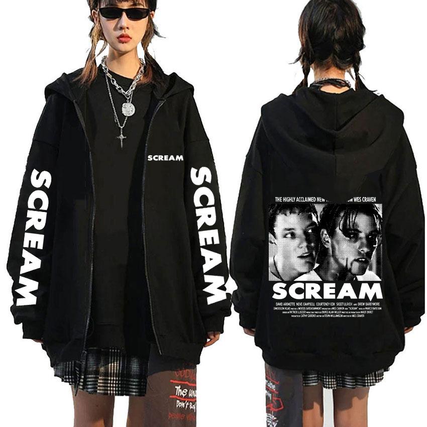 Horror Movie "Scream" Billy Loomis Zipper Hoodie Printed Zipper Hoodie Daily Men's and Women's Versatile Hoodie