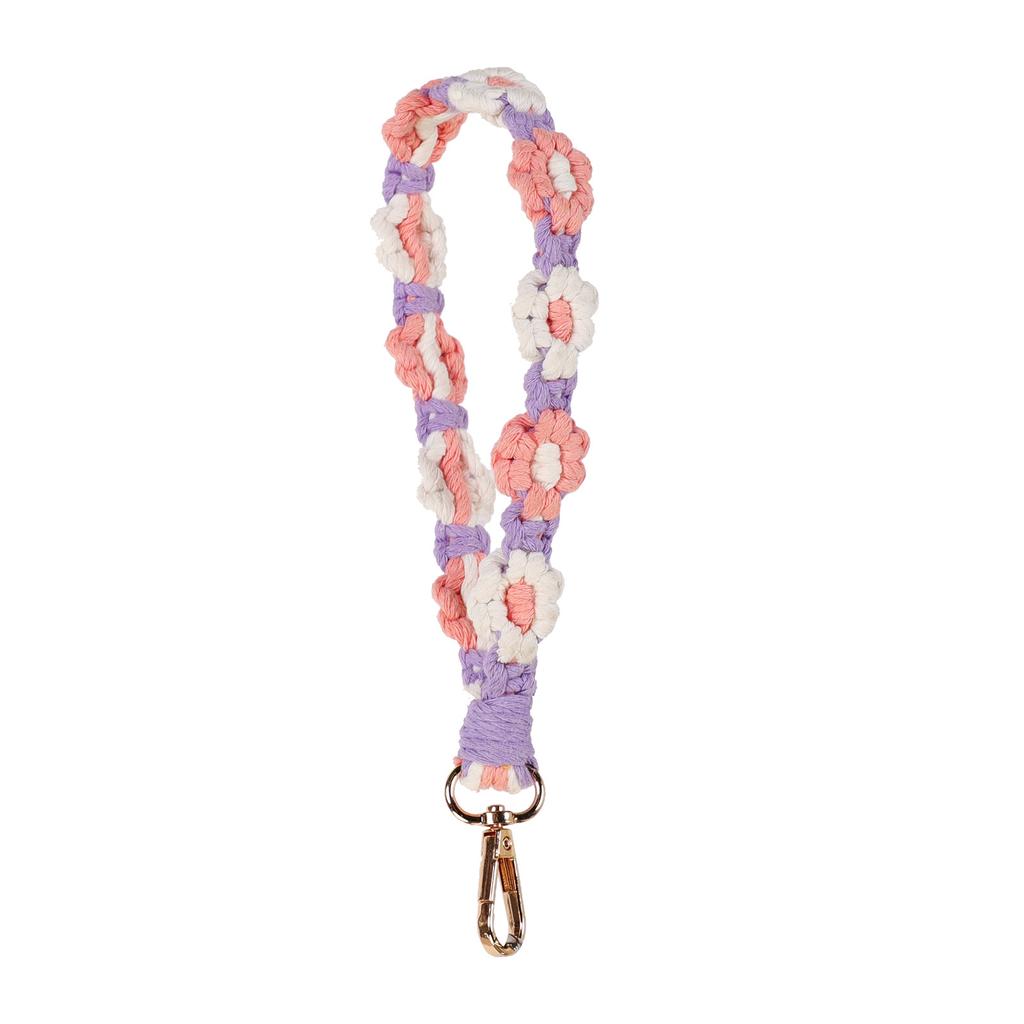 Bohemian Small Daisy Flower Keychain Hand-woven Wrist Rope European and American Bag Pendant