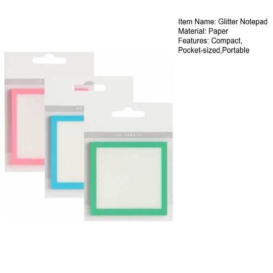 Glitter Notepad Transparent Flashing Small to Do List Gentle Adhesive Notes Pad for Book Laptops Student Organization Supplies