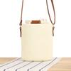 2025 Women Fashion Leisure Handmade Woven Handbags Wooden Beads Handle Bucket Bag Lady Trendy Shoulder Beach Bags