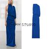 Summer New Women Clothes Turtleneck off-the-Shoulder Design Holiday Style Pleat Laminated Decoration Dress 4661235