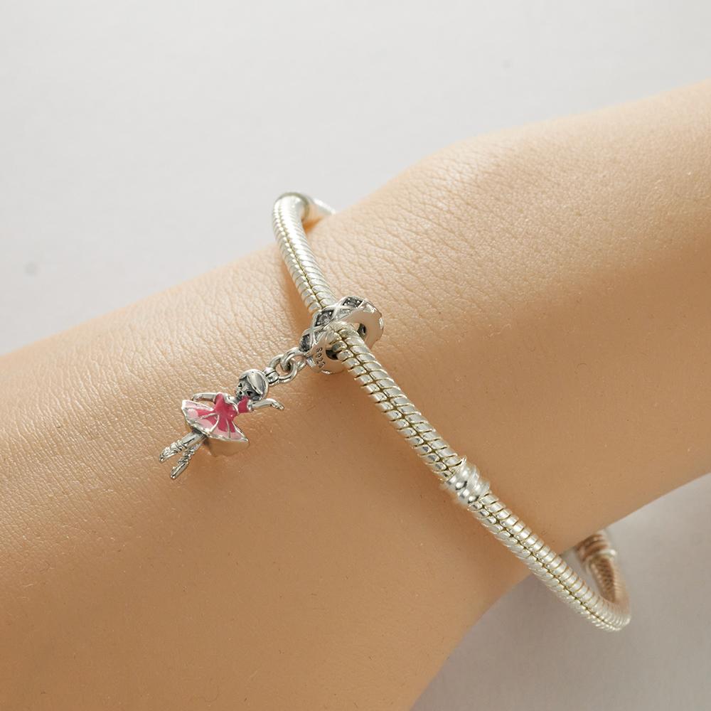 Original Copper Ballet Girl Charm For Bracelet Diy Fashion Jewelry Making Accessories Bead Graduation Gift