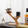 1Pc 2-Tier Bamboo Stand,Bamboo Shelf For Home/Office, Compact Design,Perfect For Home And Office Desktop And Balcony Decor