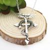 Fullmetal Alchemist Edward Elric Chain Pendant Fashion Dragon Wing with Cross Necklace Punk Style Cross Necklace Accessories
