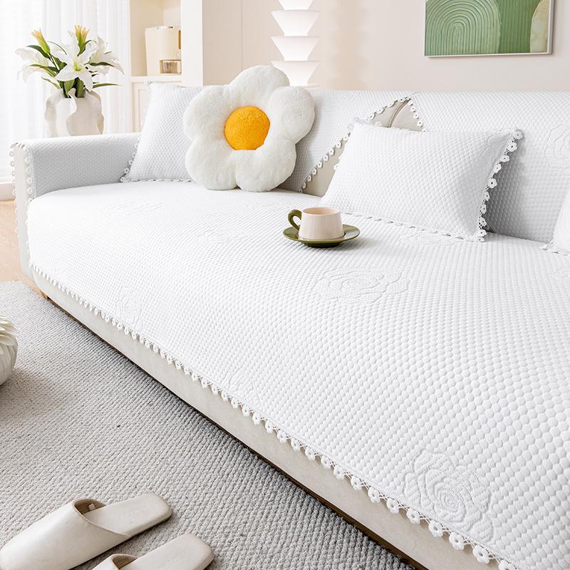 Summer Sofa Cushion, Solid Color Seat Cushion, Cool Cushion, Sofa Cover, Ice Cushion, Advanced One-Piece Combination Sofa  New