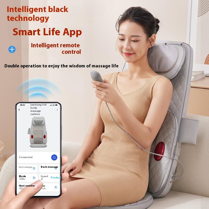 Full Body Shiatsu Massage Cushion for Home & Office Back Relief Seat Hot Compress Kneading Massage Cushion with Plug Converter
