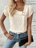 Women's Fashionable Short Sleeved Small Slant Neck Color Temperament Top
