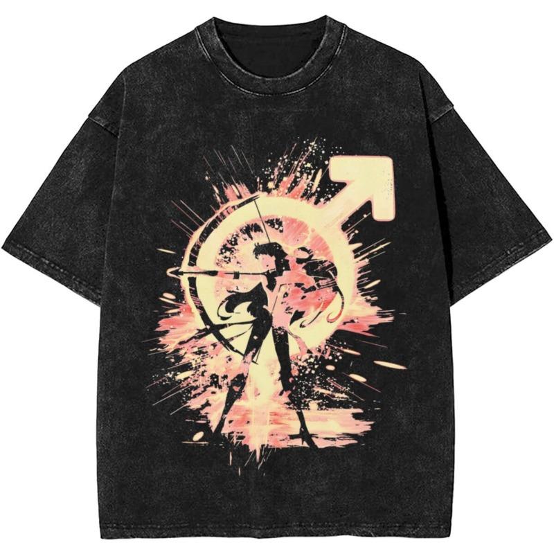 Sailors Moons Vintage Washed T Shirt  Women 100% Cotton Casual T-Shirt O Neck Anime Tees Short Sleeve Clothes Plus Size