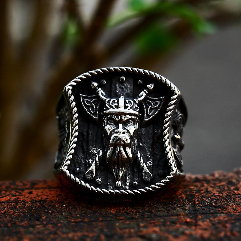 

BEIER 2022 New Creative Design Stainless Steel Viking Warrior Double Axes Ring For Men Fashion Jewelry Wholesale Dropshipping 7