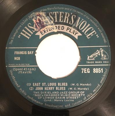 7inch Record DIXIELAND JAZZ GROUP OF NBCS CHAMB  East St. Louis Blues 7EG8051 HIS MASTERS V 1940 UK Jazz Used