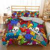 Fashion Bedding Set Cartoon Graffiti Polyester Duvet Cover Pillowcase Single King Double Full Queen Size Polyester Quilt Cover