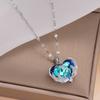 Luxury Design Heart Pendant Necklace For Women Fashion Crystal Charm Chain Choker Necklace Collar Girls Party Jewelry Gifts