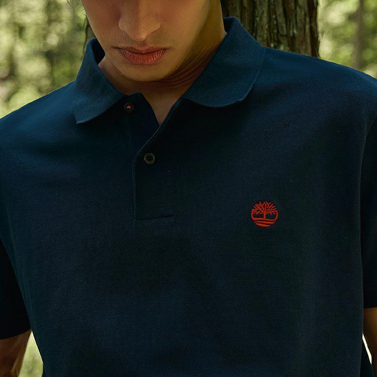 Timberland Męska koszulka polo z krótkim rękawem, slim fit, z pojedynczą perłą, w kolorze głębokiego szafiru A2EPM-433