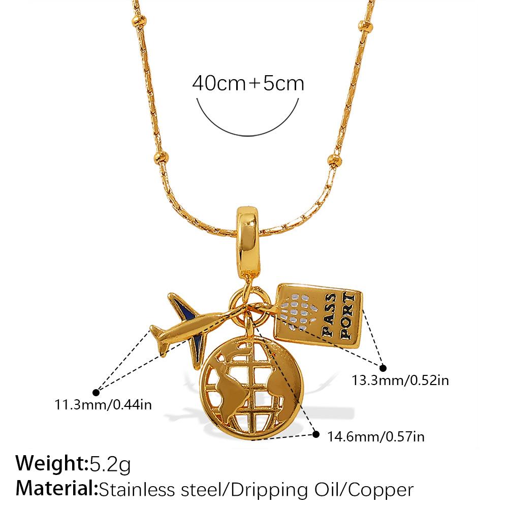 Urlaubsstil DIY Flugzeug Koffer Anhänger Halskette leichter Luxus High-End Design Kette Schmuck Damen