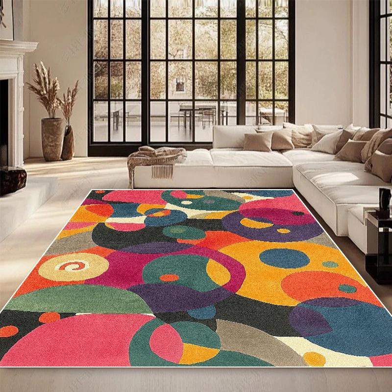 Covor Durabil Modern Decorare Living - Covor Mare cu Design Geometric Lavabil Covor Antiderapant pentru Dormitor Hol Măsuțe Laterale pentru Sofă