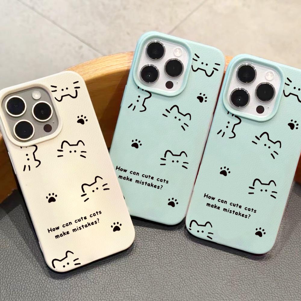 Phone Case for iPhone 11 13 XR XS Max Case iPhone 12 14 15 16 Pro Max 12 Pro 15 Plus Leather Painted Waterproof Drop-proof and Wear-resistant Cartoon