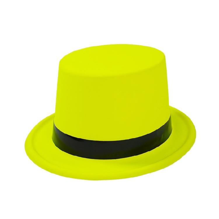 Plastic Top Hat with Fluorescent Color for Themed Parties Costume Accessories Hat Headwear Music Festival Props Fedoras